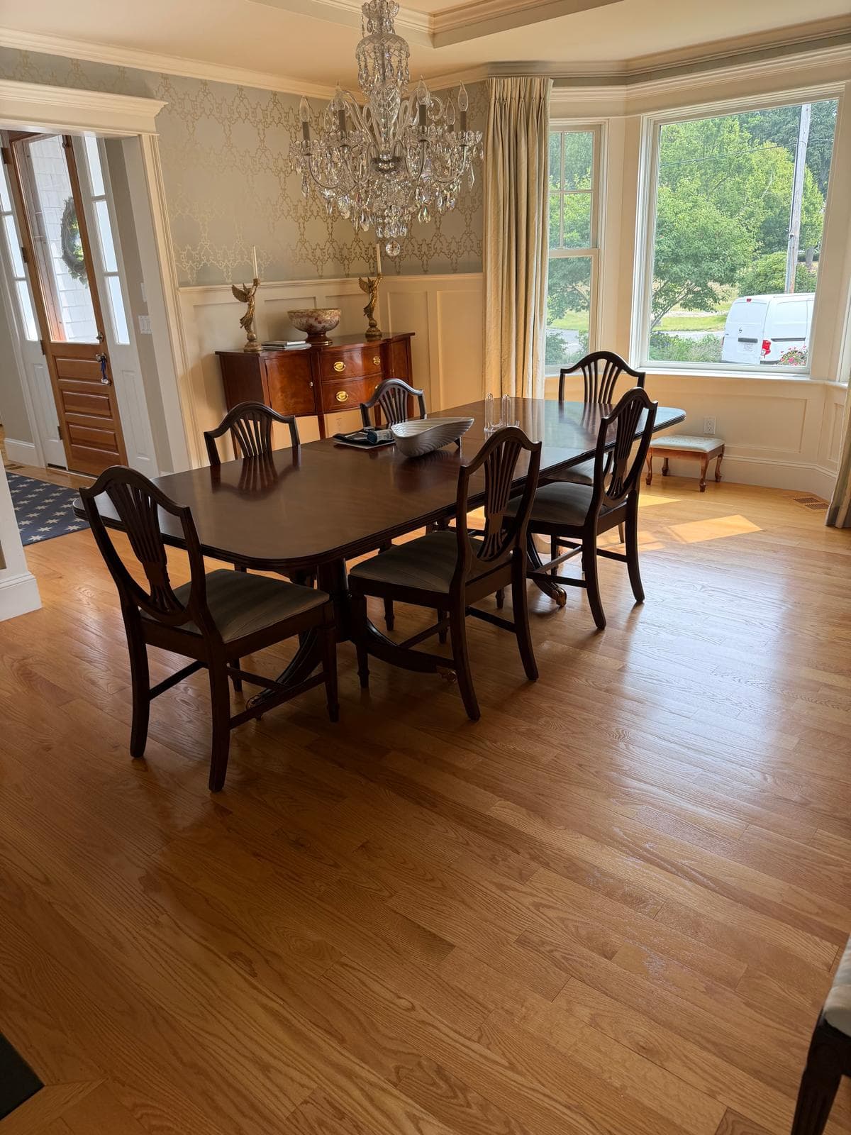A dining room cleaned by Global Facility Service in a South Shore Massachusetts home